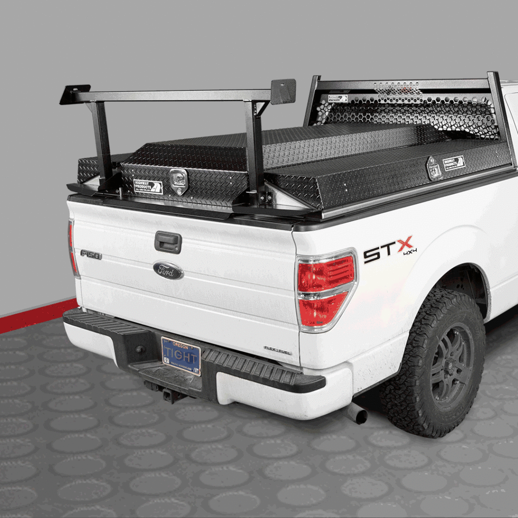 PICKUP PACK  Aluminum truck bed organizer and cover, with low