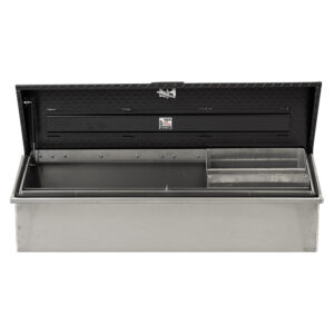 Black Diamon Plate Lid with Smooth Aluminum Base straight open