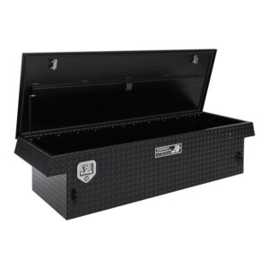 Black Diamond Plate LId with Black Diamond Plate Base Left Open