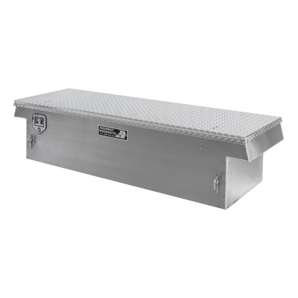 Diamond Plate Lid with Smooth Aluminum Base Right Closed