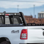 Guardian Open Mesh Headache Rack with LED Lights on a Dodge Ram 1500 with Bed Rails 4
