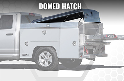 domed hatch for service body truck bed