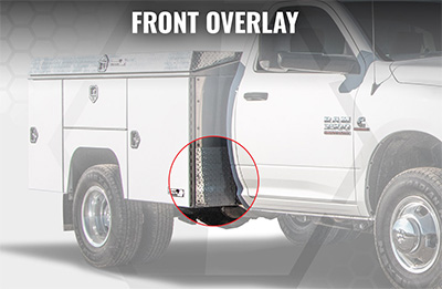 front overlay for service body