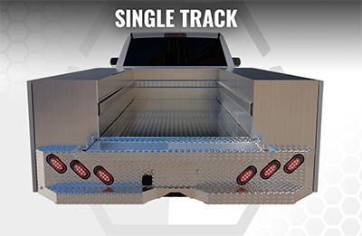 single track for truck bed of service body