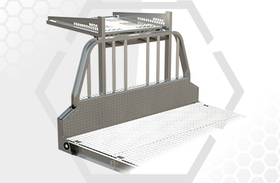 flatbed headboard with cab over storage