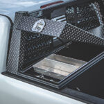 Honeycomb Open Wave Headache Rack with Gullwing Toolbox on Dodge Ram 3500 - 5