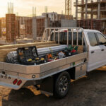 Flatbed at construction site