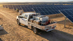 Strongback Flatbed at a solar field